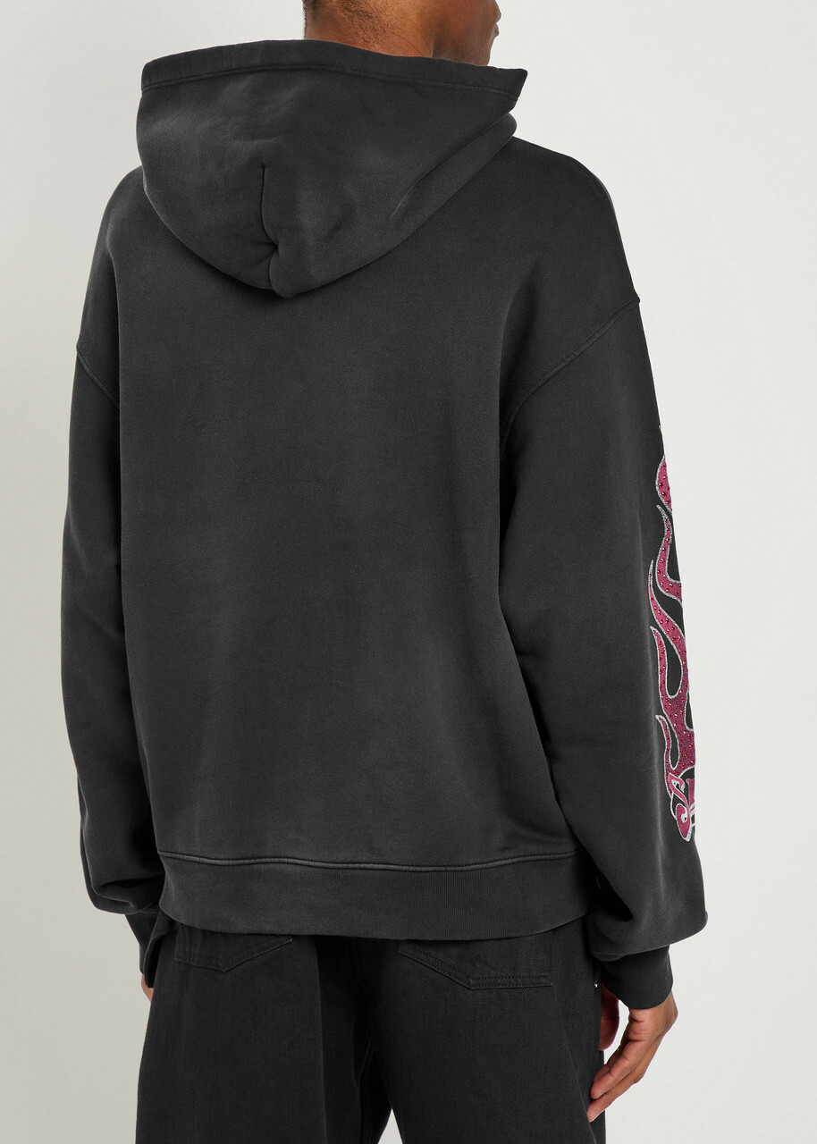 Nahmias Summerland Racing Hooded Cotton Sweatshirt Black