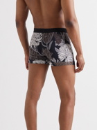 TOM FORD - Floral-Print Stretch-Cotton Jersey Boxer Briefs - Gray