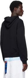 Moschino Black Printed Organic Cotton Hoodie