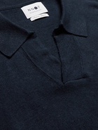 NN07 - Ryan Cotton and Linen-Blend Polo Shirt - Blue