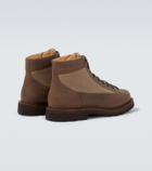 Brunello Cucinelli Suede-trimmed lace-up boots