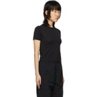 Champion Reverse Weave Black Logo Tight Crop T-Shirt
