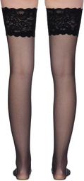 Wolford Black Satin Touch 20 Stay-Up Socks
