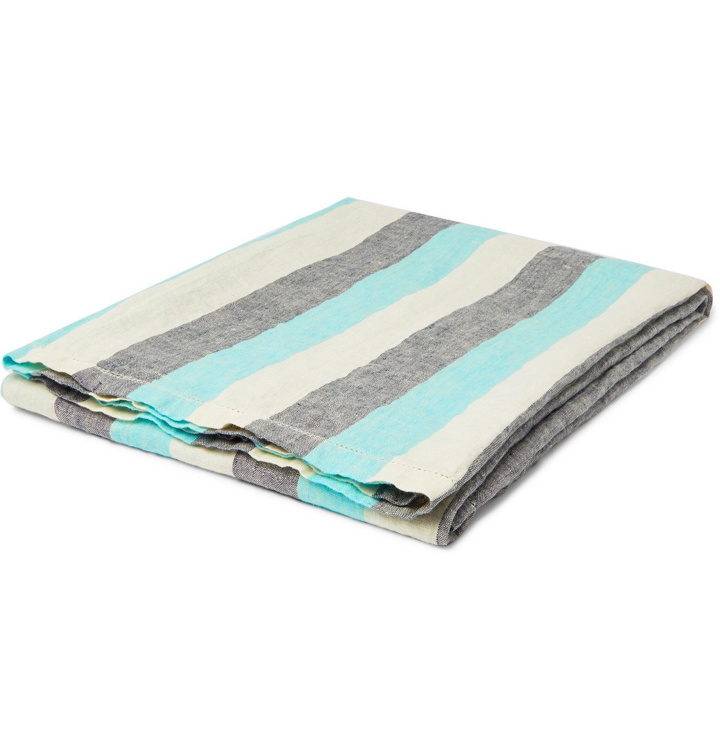Photo: Frescobol Carioca - Striped Linen Towel - Blue