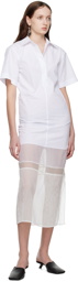 Helmut Lang White Combo Shirt Midi Dress