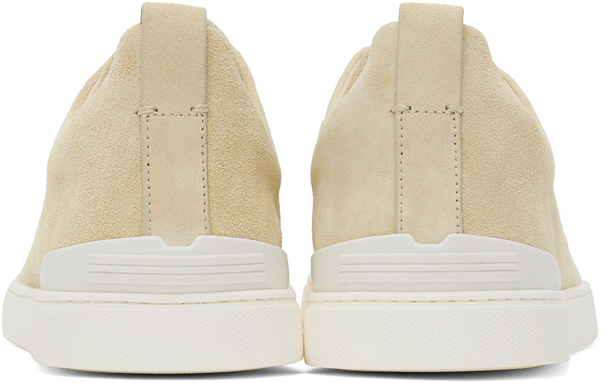 【関税込み】ZEGNA ベージュ スエード Triple Stitch スニーカー Zegna - Triple Stitch Beige Suede Low Top Sneaker