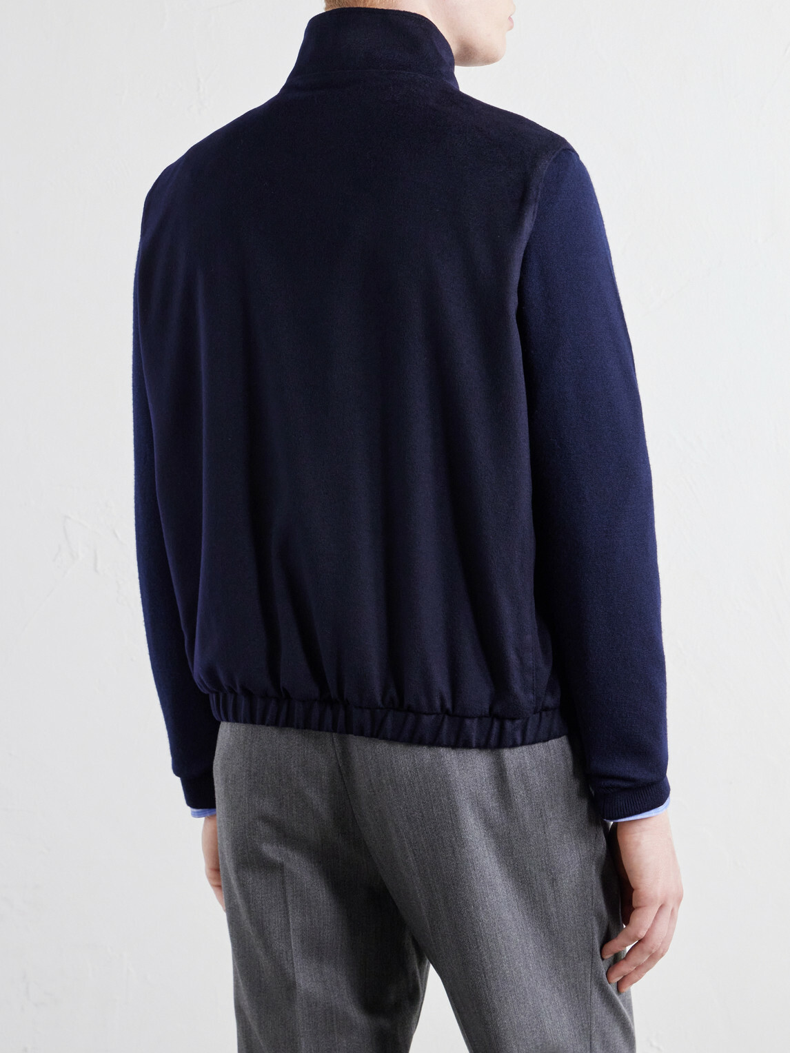 Stòffa - Reversible Brushed-Cashmere Gilet - Blue