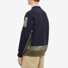 Sacai Men's Nylon Twill MA-1 Crew Sweat in Navy/Khaki