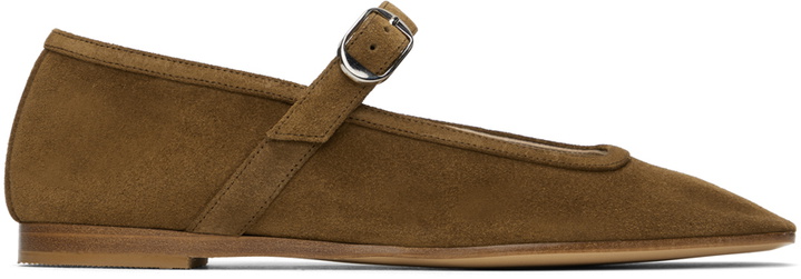 Photo: Le Monde Beryl Tan Suede Mary Jane Ballerina Flats