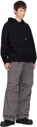 WOOYOUNGMI Black Flower Back Logo Hoodie