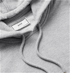 AMI - Slim-Fit Logo-Appliquéd Mélange Loopback Cotton-Jersey Hoodie - Gray