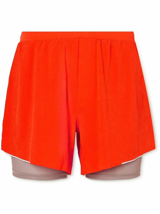 Photo: Lululemon - Fast and Free Airflow Stretch Recycled-Jersey and Mesh Shorts - Red