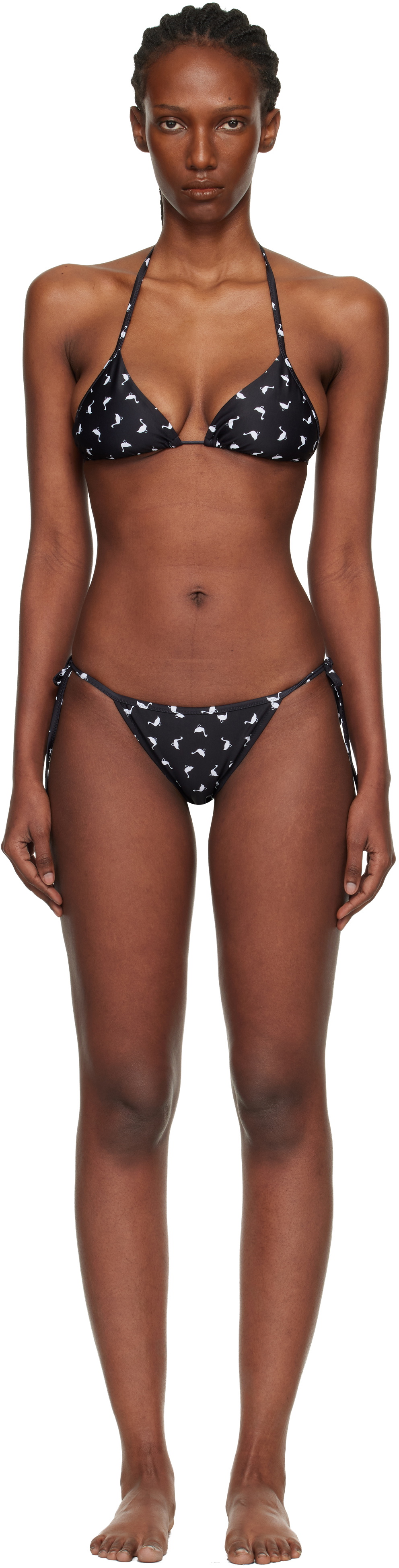 Moschino Black All Over Small Goose Print Bikini