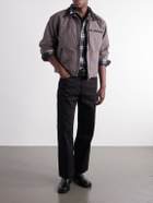 FrizmWORKS - Distressed Leather-Trimmed Cotton-Canvas Jacket - Brown