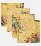 Cabana Peonia set of 4 linen napkins