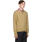 BED J.W. FORD Tan Wool Bolo Crew Sweater