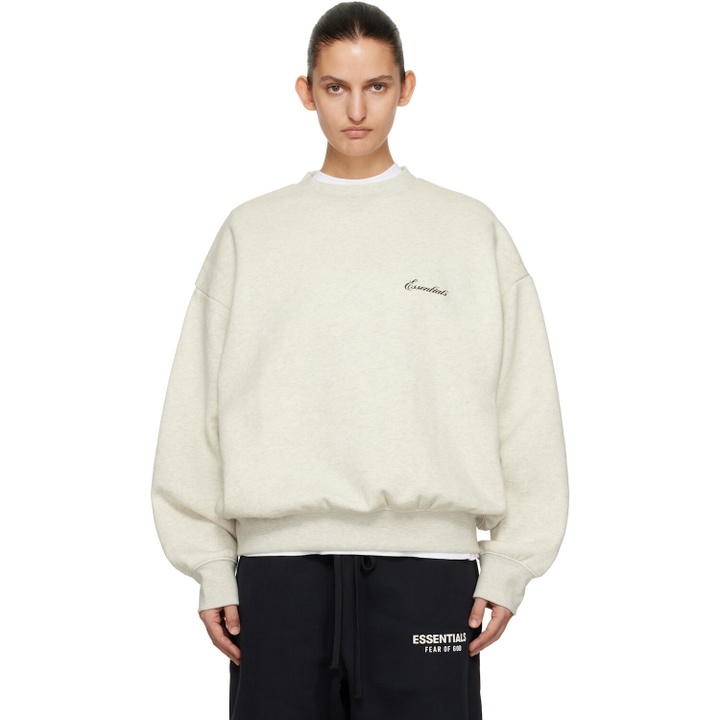 Photo: Fear of God ESSENTIALS Off-White Classic Crewneck Sweatshirt