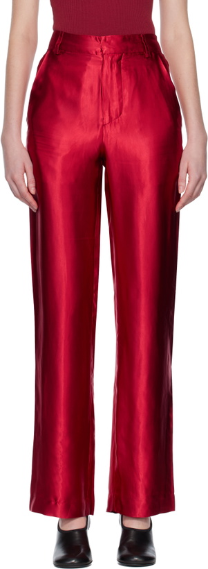 Photo: Edward Cuming Red Slink Tailored Trousers
