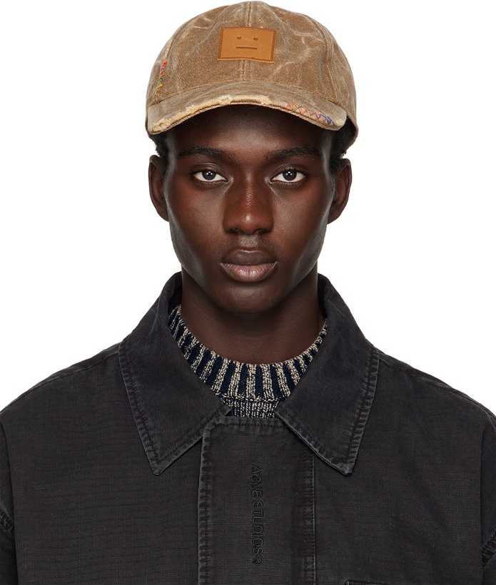 Photo: Acne Studios Brown Leather Patch Cap