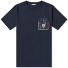 Moncler Men's Maya Pocket Logo T-Shirt in Navy