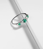 Bucherer Fine Jewellery Classics 18kt white gold ring with emeralds and diamonds