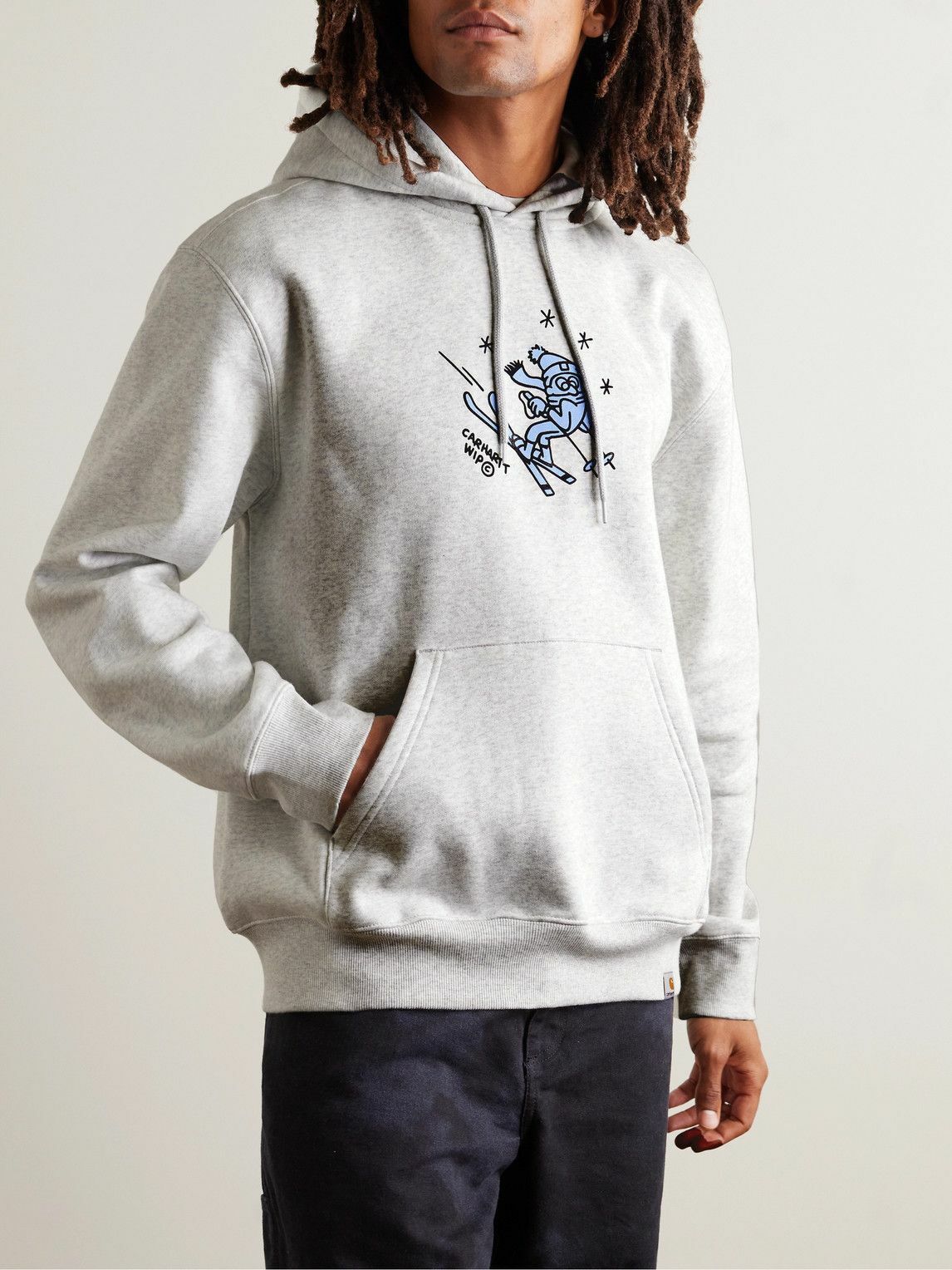 Carhartt WIP - Printed Cotton-Blend Jersey Hoodie - Gray Carhartt WIP