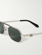 Off-White - Baltimore Oval-Frame Silver-Tone and Acetate Sunglasses