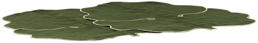 Maison Balzac Green & Off-White Fig Leaf Placemat Set