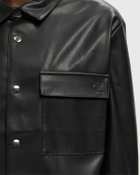 Calvin Klein Jeans LS FAUX LEATHER SHIRT JACKET Black Mens Overshirt