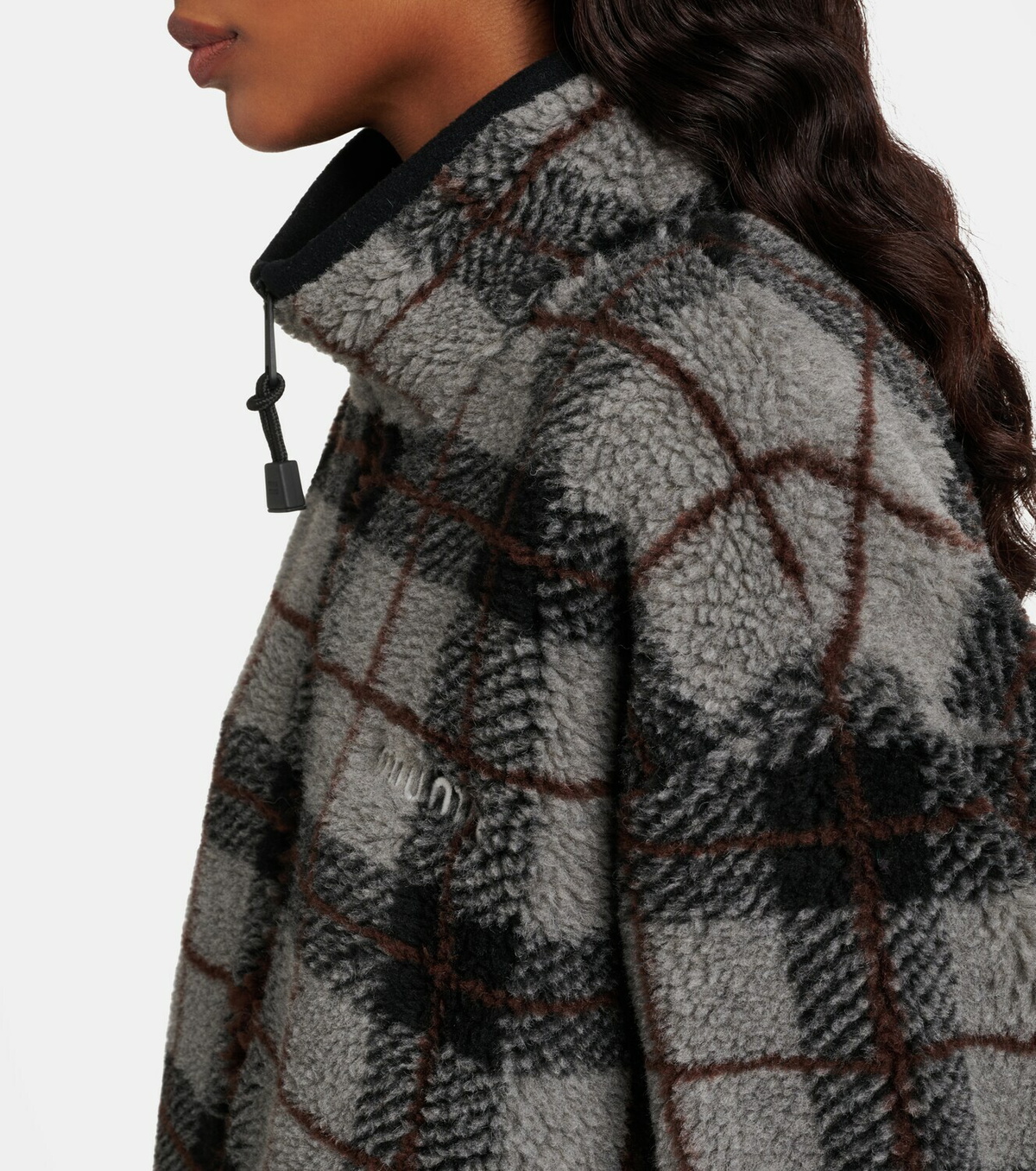 Miu Miu Checked teddy jacket