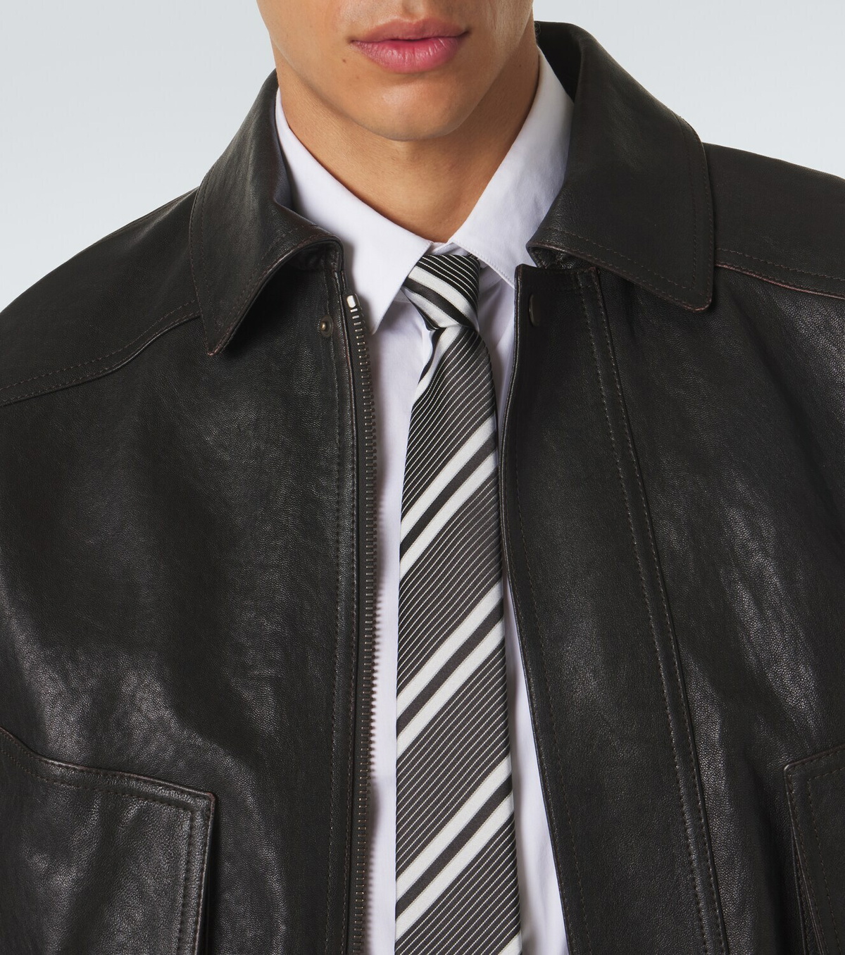 Saint Laurent Striped silk tie