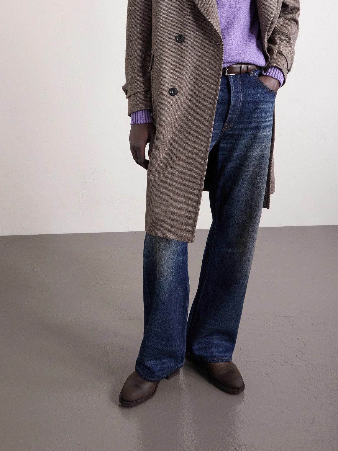 Edward Green - Lanark Waxed-Suede Desert Boots - Brown