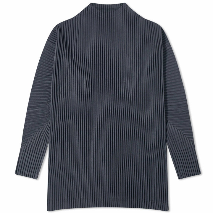 Photo: Homme Plissé Issey Miyake Men's Pleated Long Sleeve T-Shirt in Ink Blue