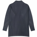 Homme Plissé Issey Miyake Men's Pleated Long Sleeve T-Shirt in Ink Blue