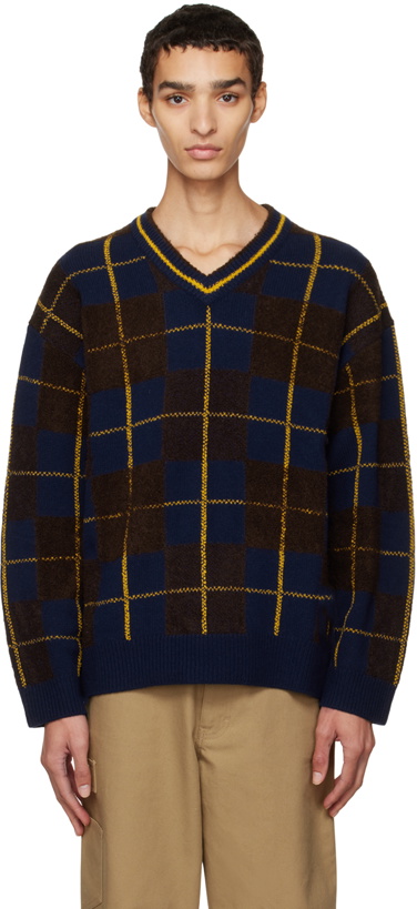 Photo: Kenzo Navy & Brown Kenzo Paris Check Sweater