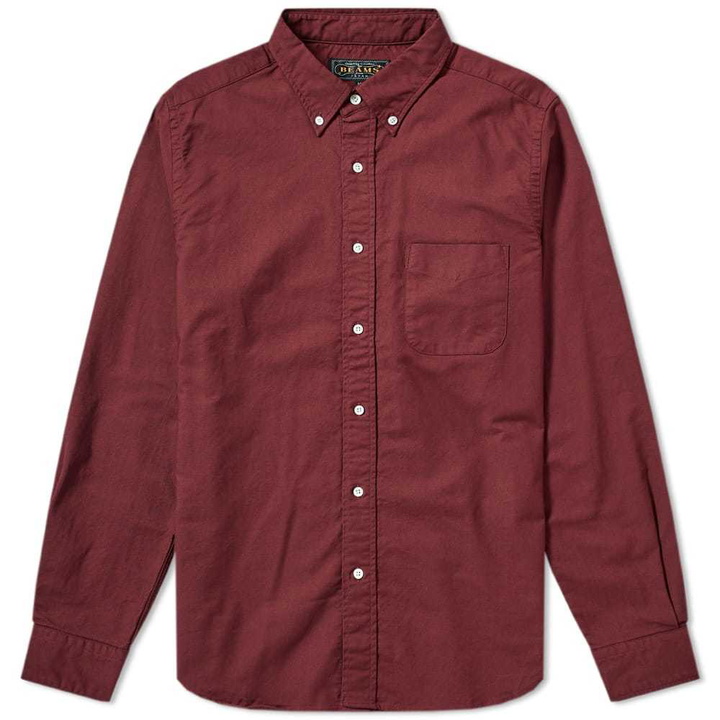 Photo: Beams Plus Button Down Oxford Shirt Burgundy