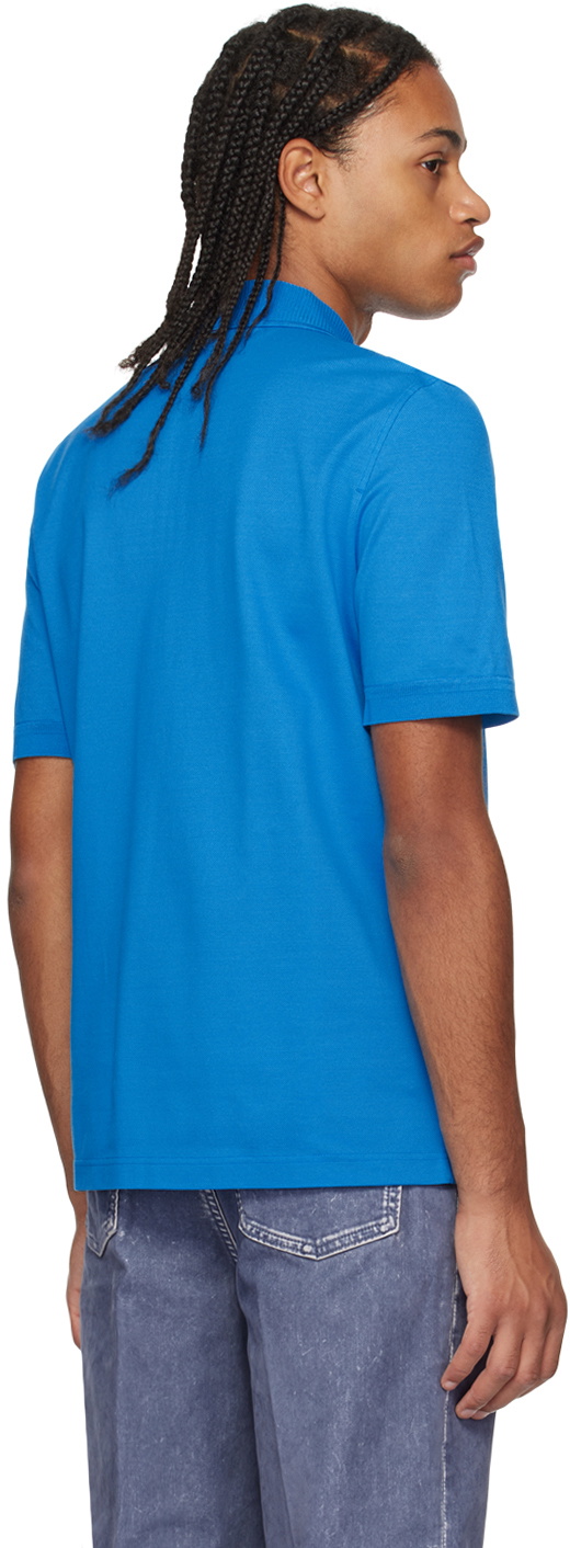 Ferragamo Blue Half-Zip Polo