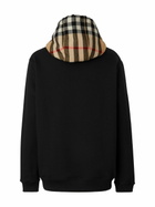 BURBERRY - Check Motif Cotton Hoodie