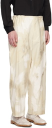 Yohji Yamamoto Off-White Printed Trousers