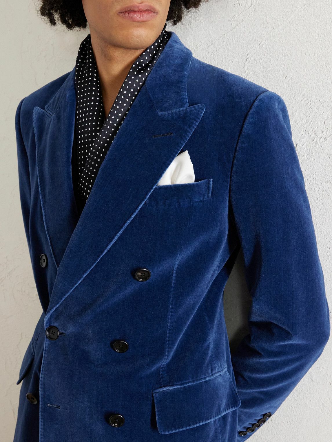 TOM FORD - Cotton-Velvet Tuxedo Jacket - Blue