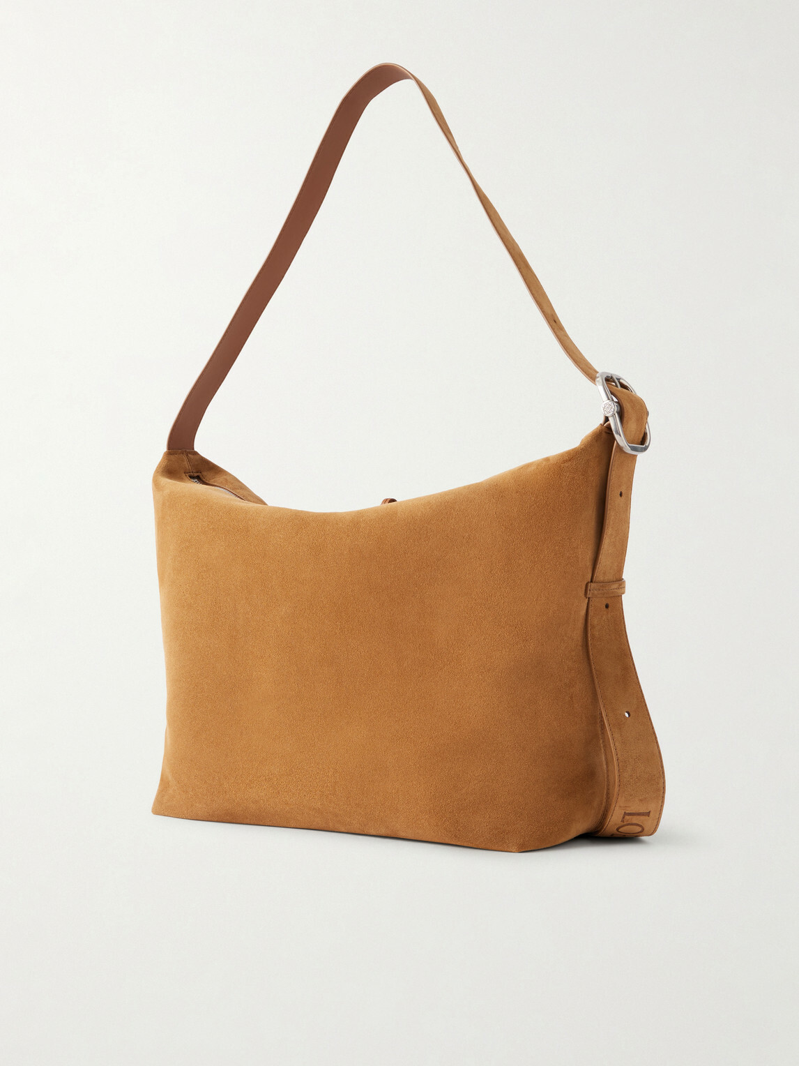 LOEWE - Loop Logo-Debossed Suede Messenger Bag