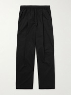 Folk - Straight-Leg Pleated Stretch Cotton-Ripstop Trousers - Black