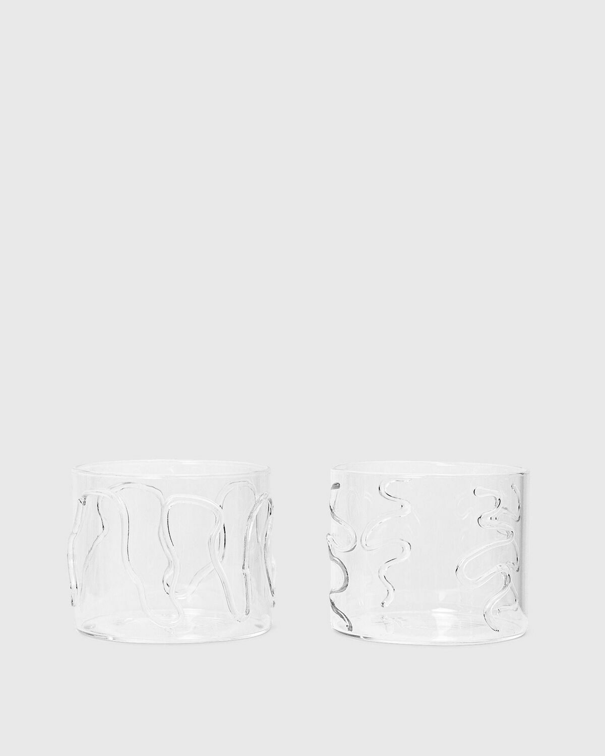 Ferm Living Doodle Glasses   Set Of 2 White Tableware