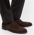 John Lobb - Cap-Toe Suede Derby Shoes - Dark brown