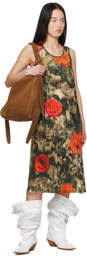 R13 Khaki Sleeveless Midi Dress