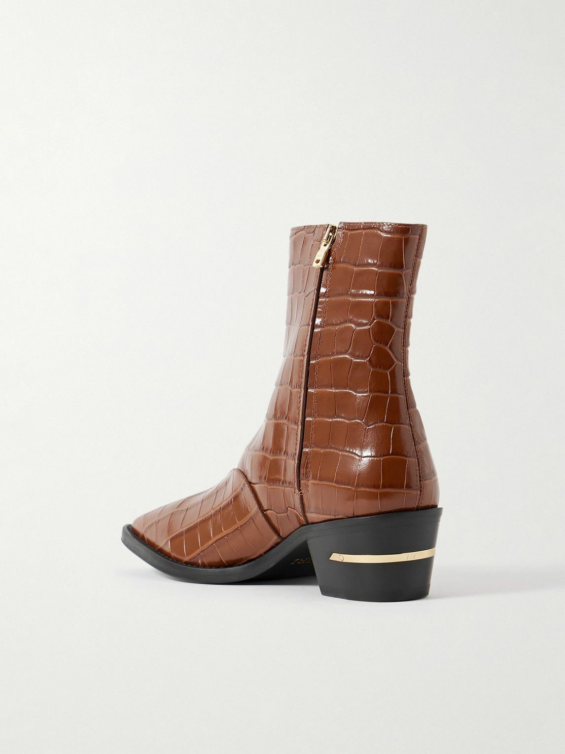 AMIRI - Croc-Effect Leather Chelsea Boots - Brown