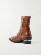 AMIRI - Croc-Effect Leather Chelsea Boots - Brown