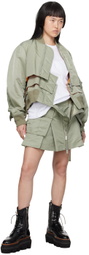 sacai Khaki Layered Bomber Jacket