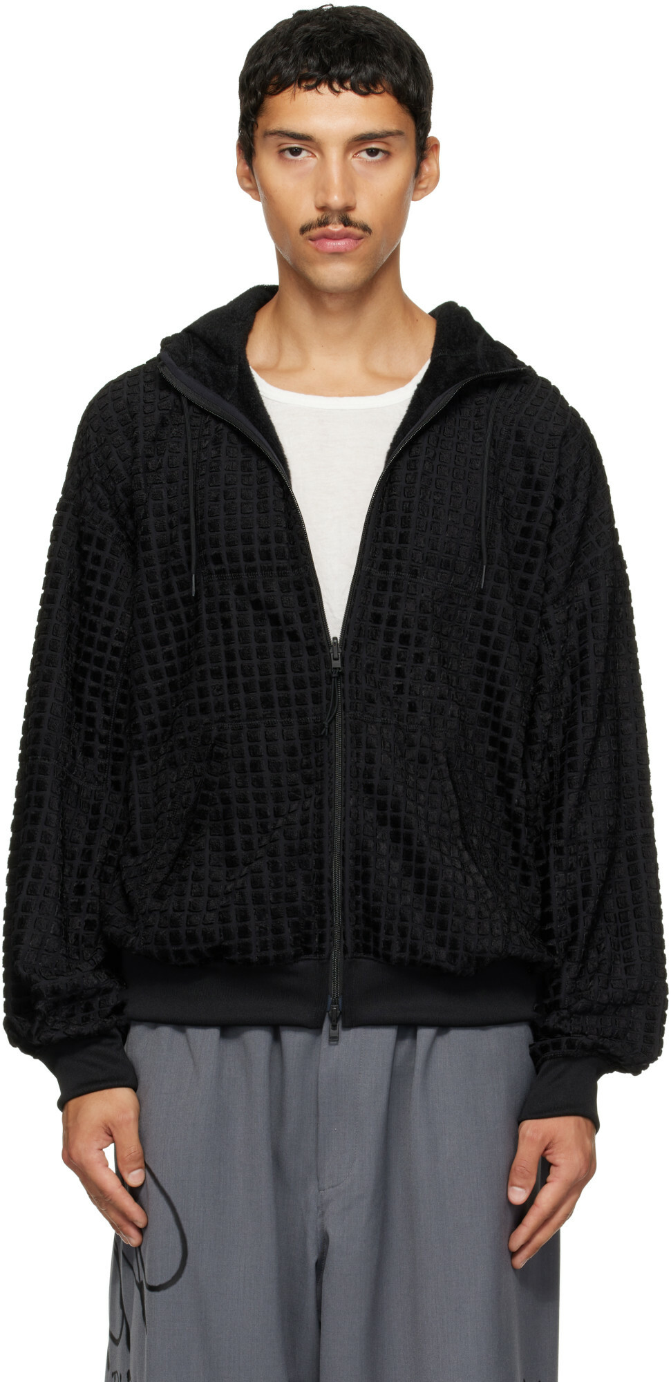 Y-3 Black Hooded Reversible Track Jacket
