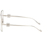 LOEWE Silver Oversize Square Retro Glasses